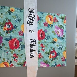 Floral Table Runner with Sash